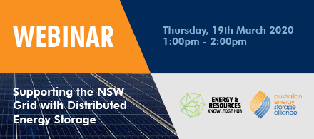 Free live webinar to explore Supporting the NSW Grid with Distributed Energy Storage