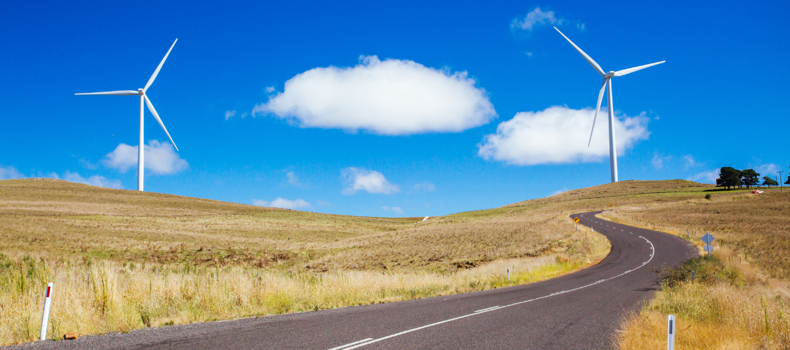 Windfarm australia blue sky