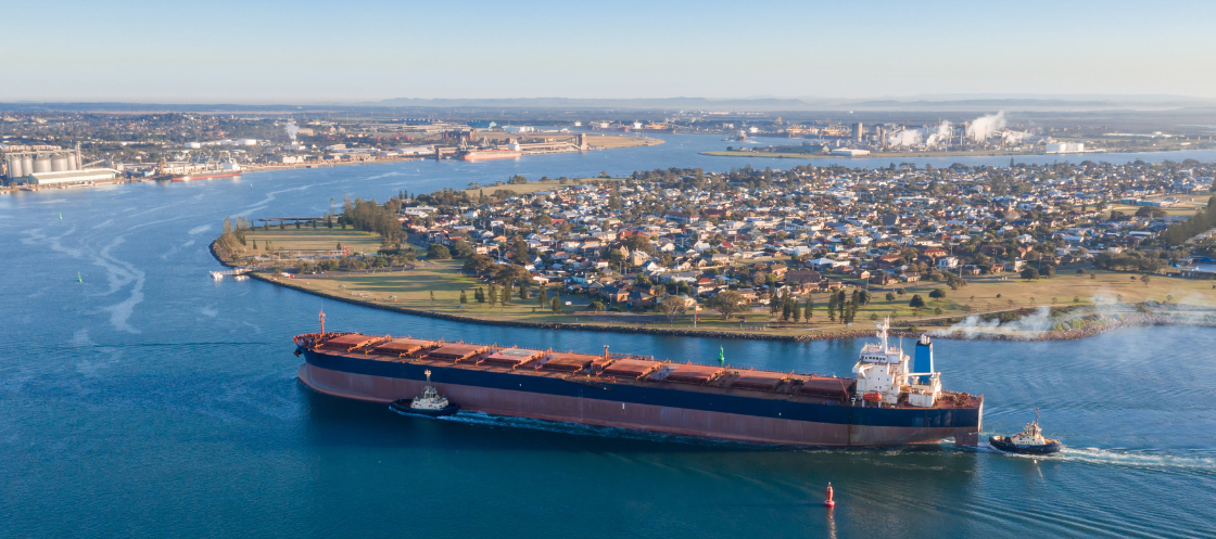 Newcastle harbour ship