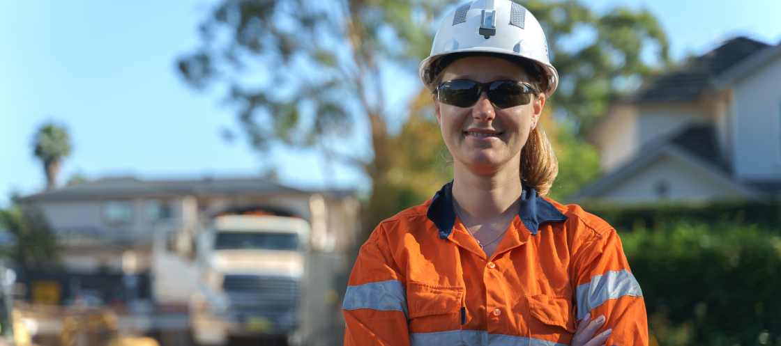 Woman tradie truck