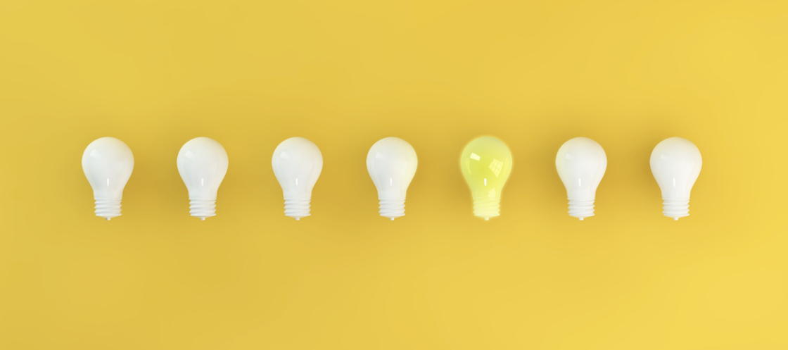 Idea lightbulbs yellow