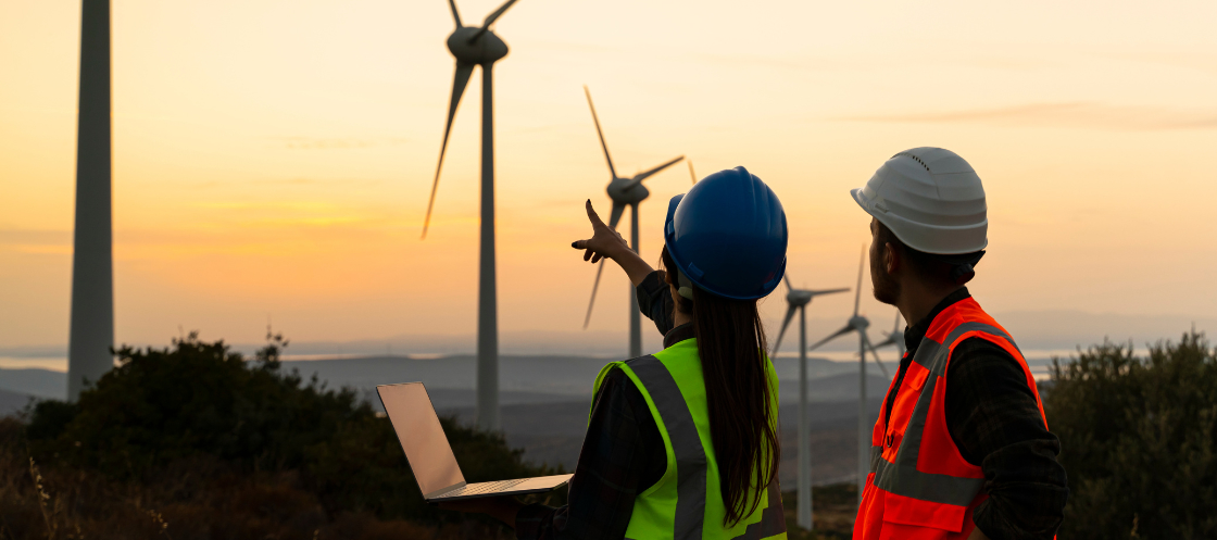 Windfarm man and woman